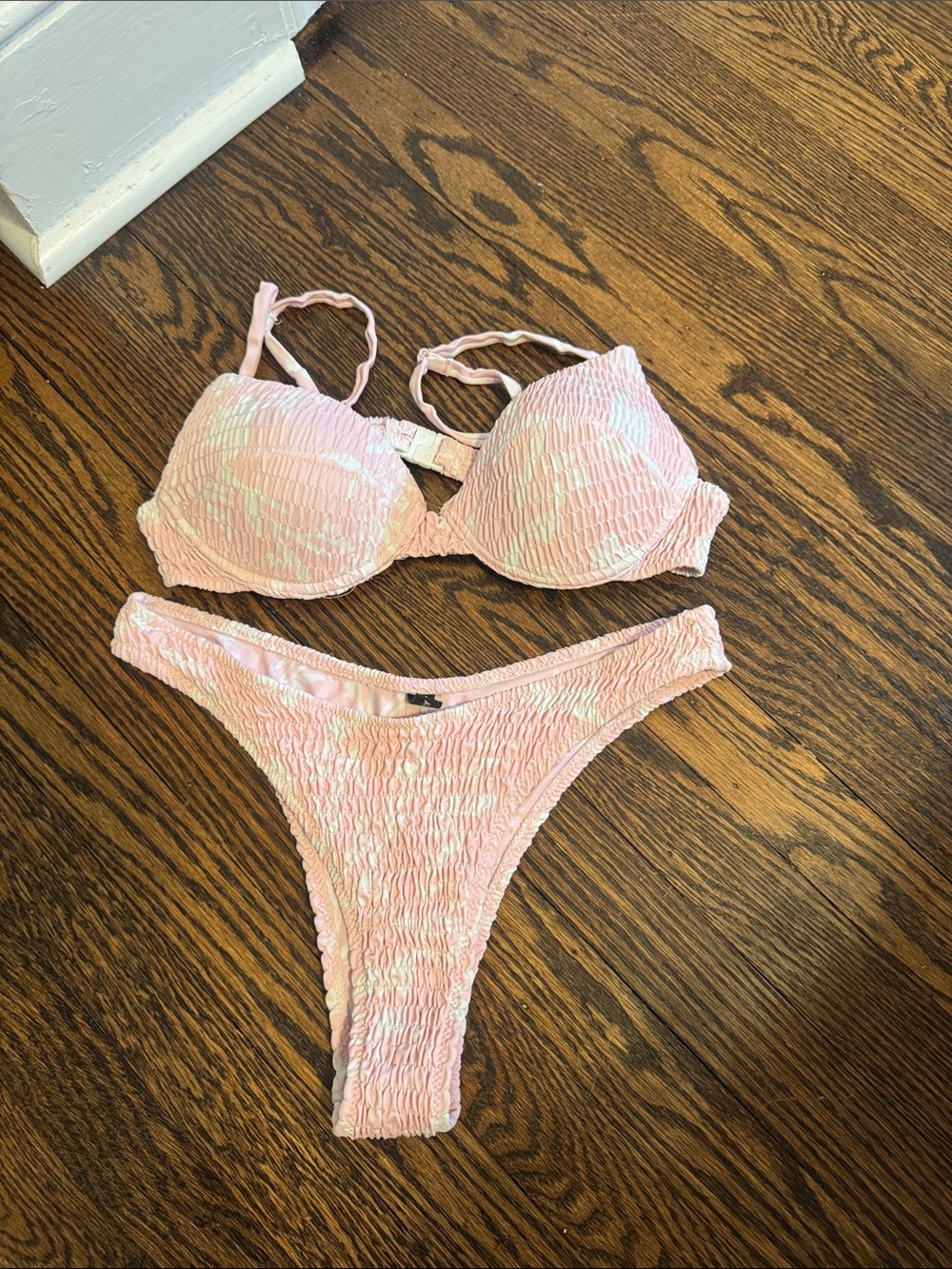 Amazon Pink Ruched Bikini Set - Picture 3 of 5